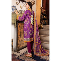 Khaadi 3 Pcs Unstitched Printed Khaddar Suit Purple