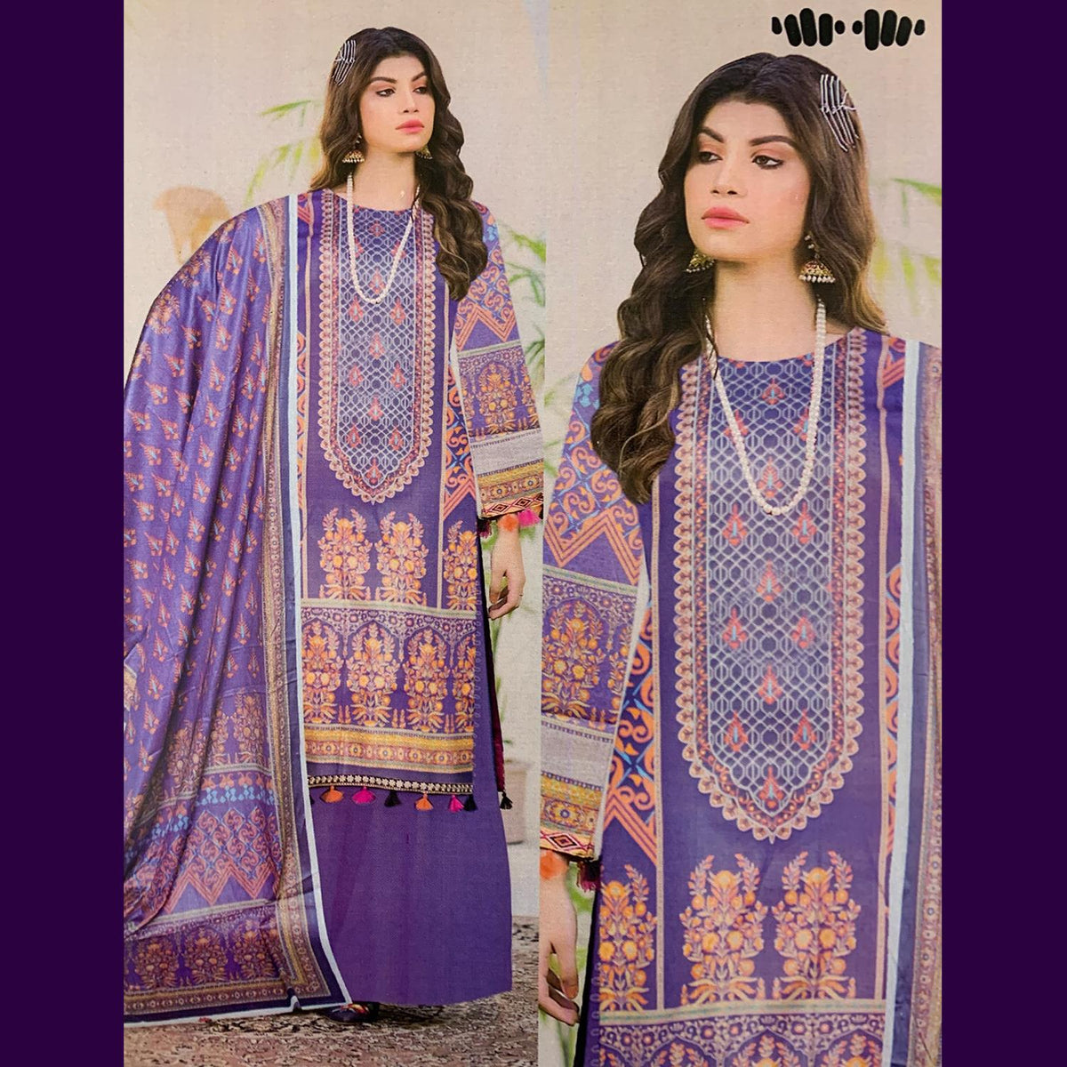 Khaadi 3 Pcs Unstitched Printed Lawn Iris Purple