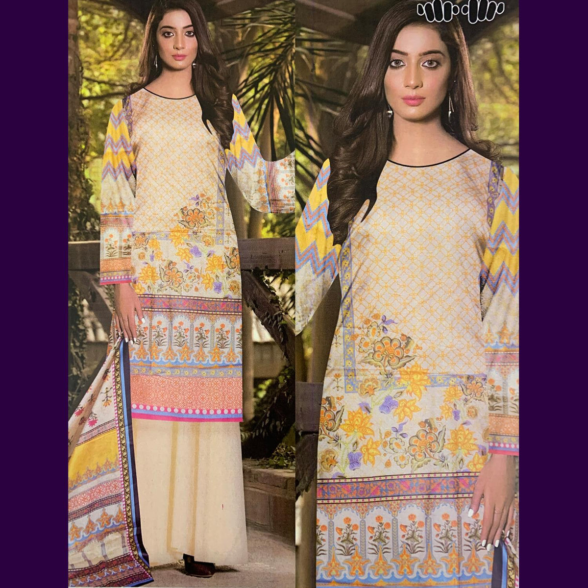 Khaadi 3 Pcs Unstitched Printed Lawn Light Yellow