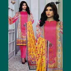 Khaadi 3 Pcs Unstitched Printed Lawn Pink