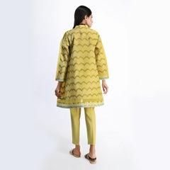 Khaadi Brosha Embroidered Kameez Pants Lime Green