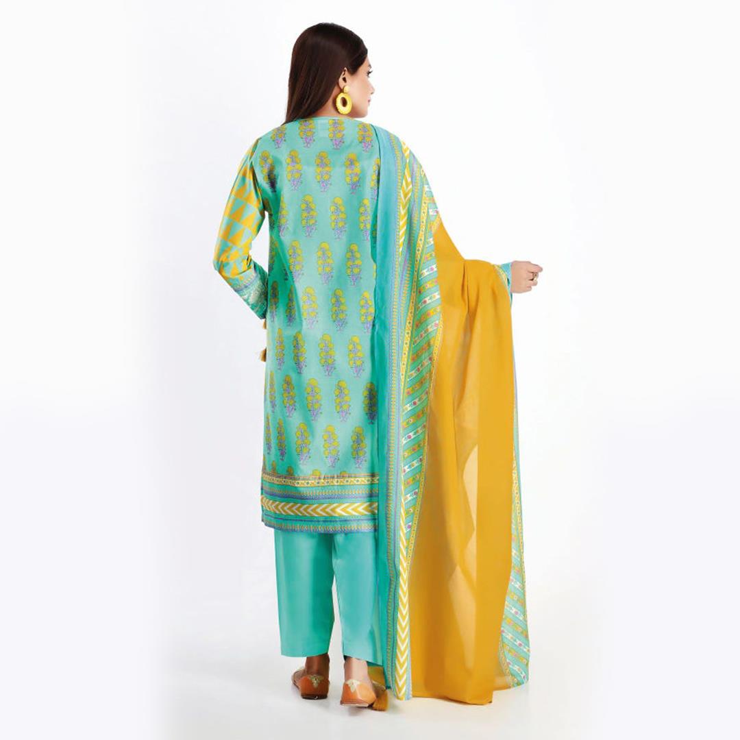 Khaadi Embroidered 3 Pcs Suit Turquoise