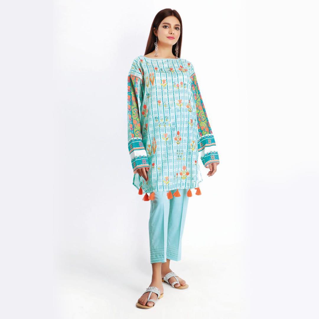 Khaadi Embroidered Kameez Pants Turquose