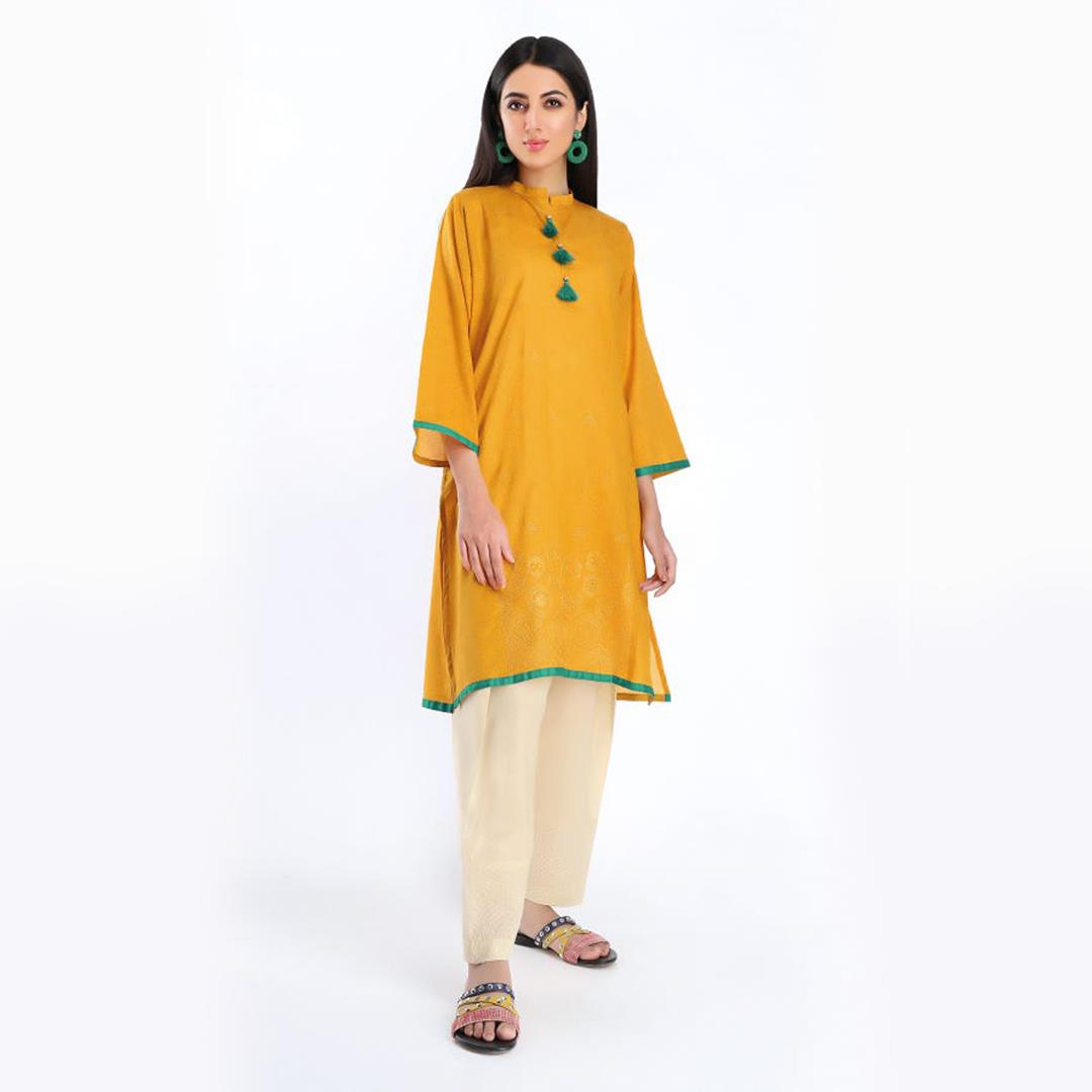 Khaadi Embroidered Kameez Pants Yellow