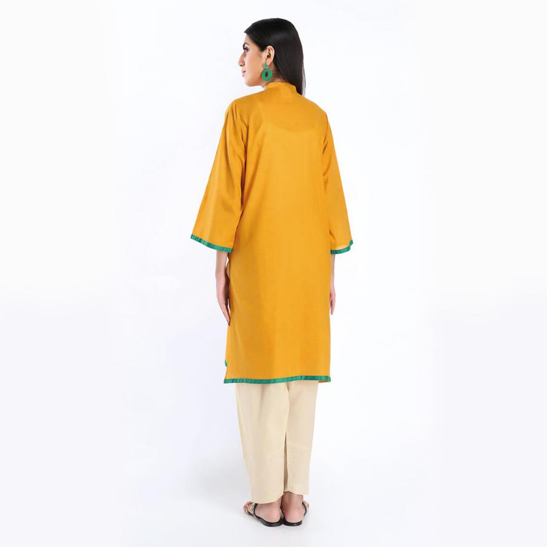 Khaadi Embroidered Kameez Pants Yellow