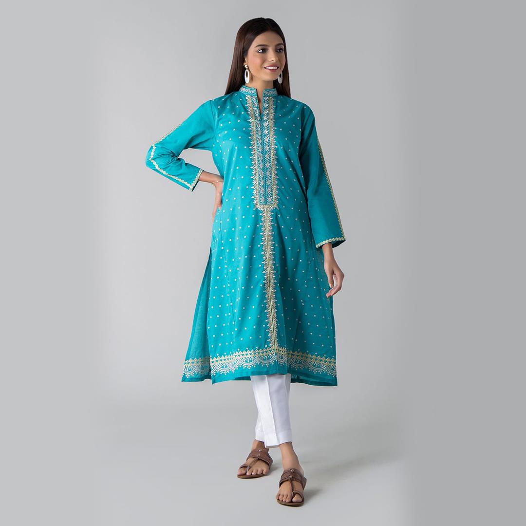 Khaadi Embroidered Kurta Blue