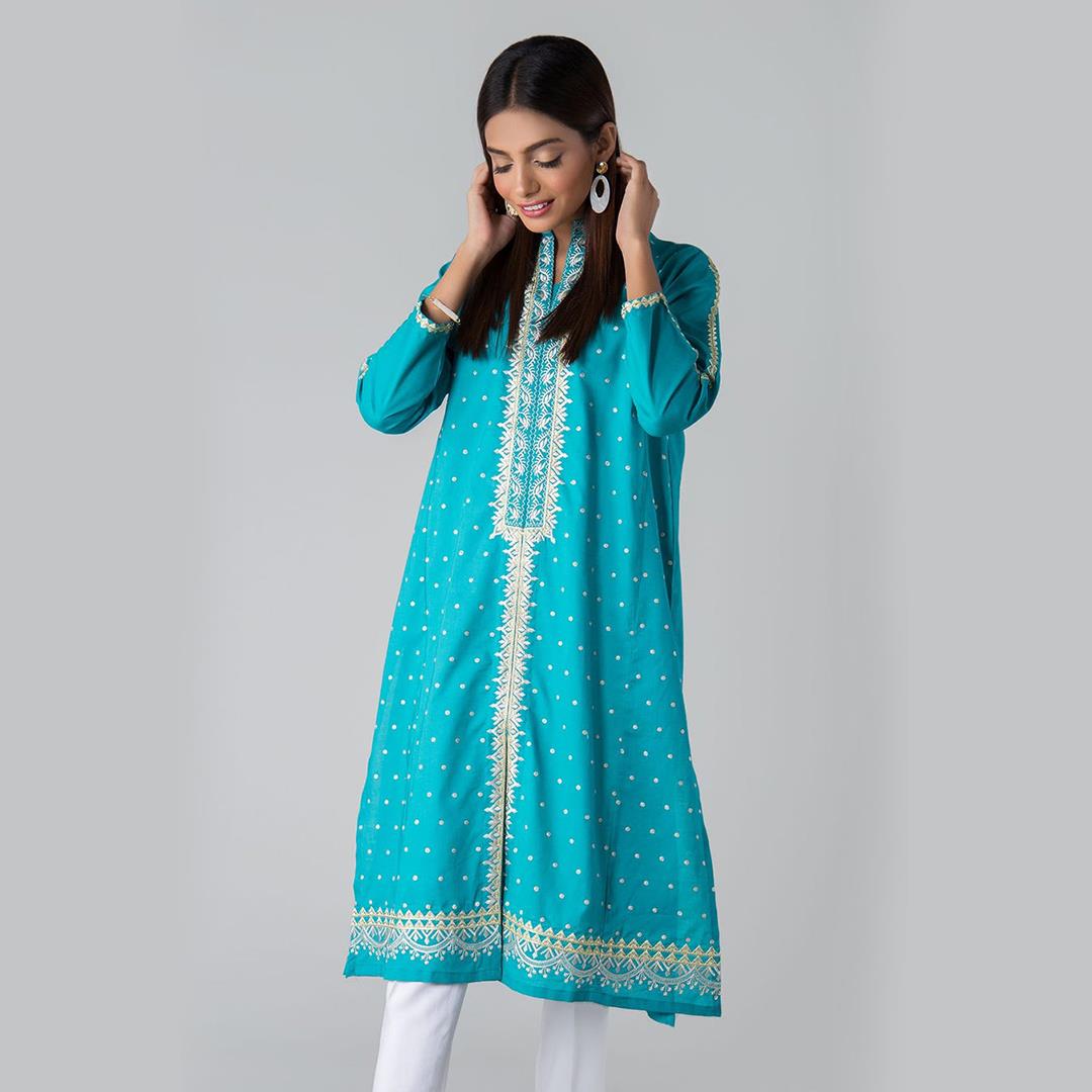 Khaadi Embroidered Kurta Blue