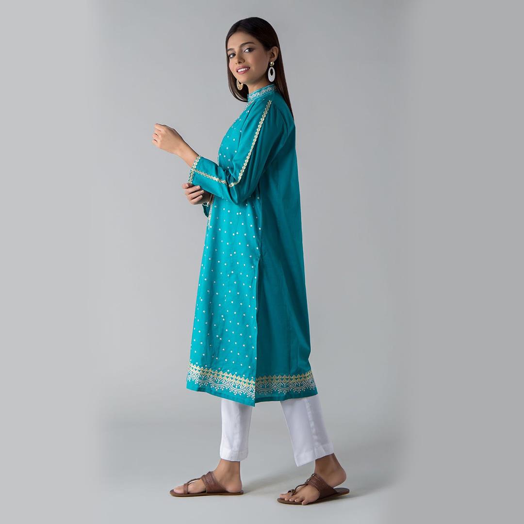 Khaadi Embroidered Kurta Blue