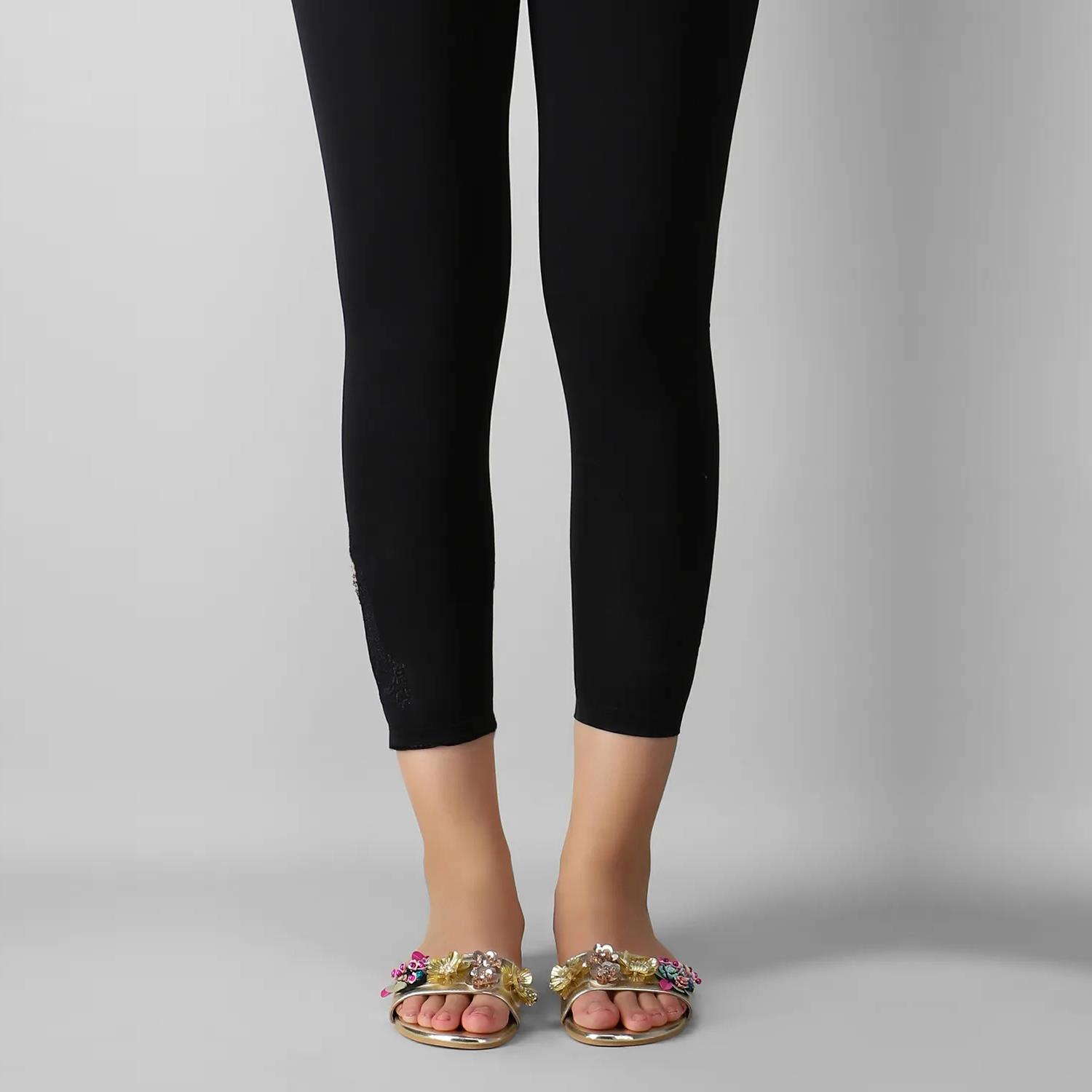 Khaadi Embroidered Tights Black