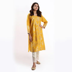 Khaadi Jacquard Kurta Mustard