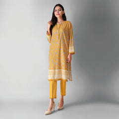 Khaadi Printed 2 Pcs Lawn Suit Butter Yellow