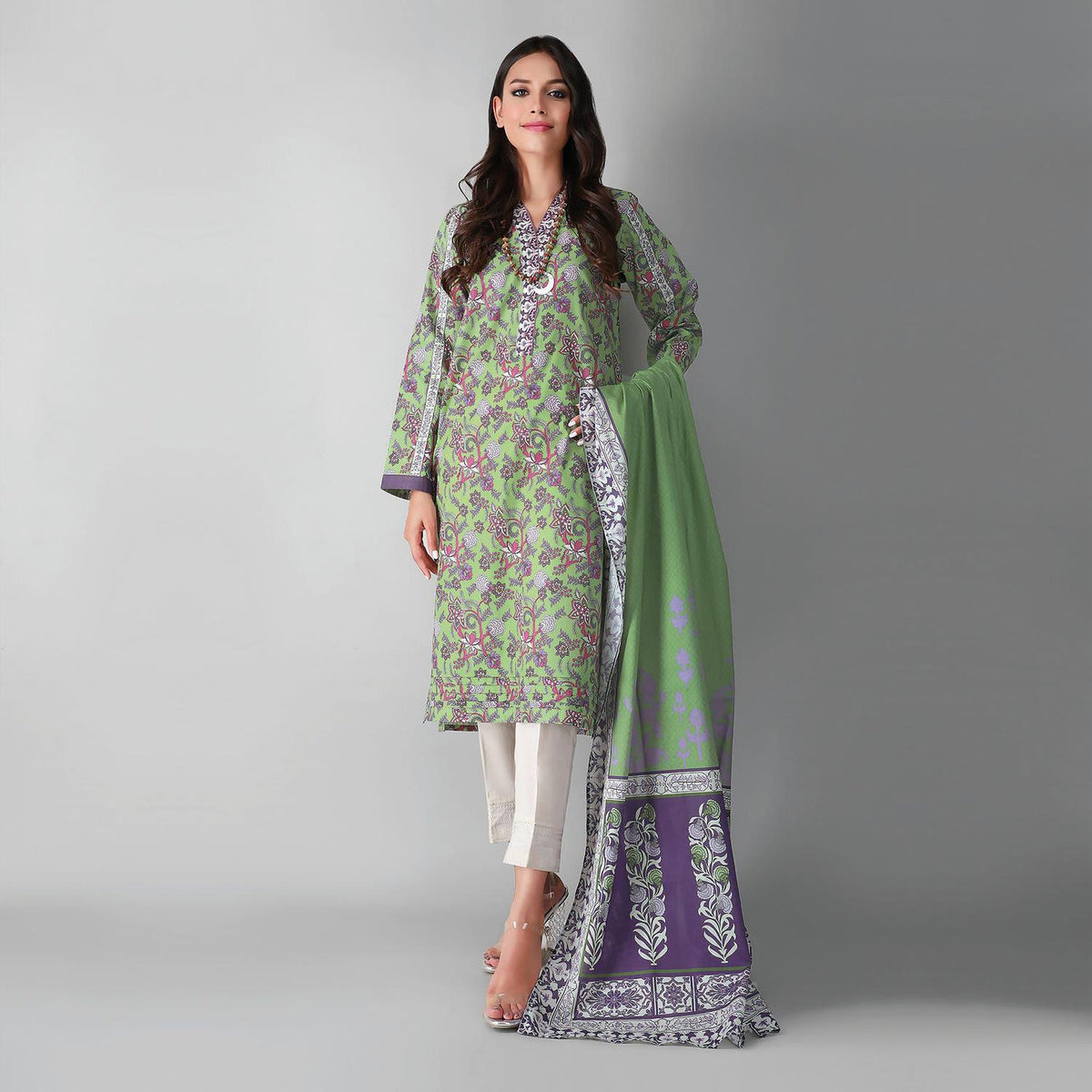 Khaadi Printed 2 Pcs Lawn Suit Green