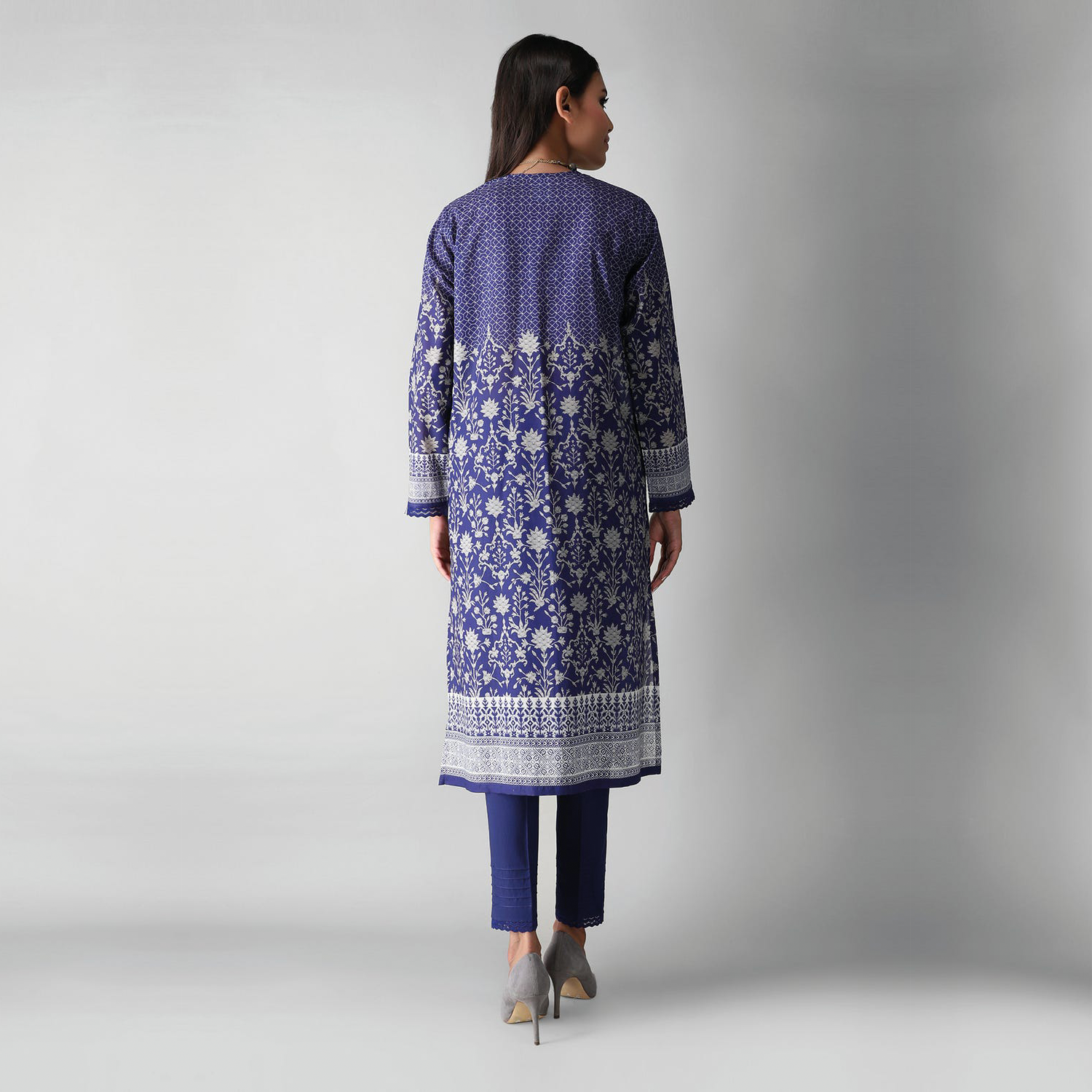 Khaadi Printed 2 Pcs Lawn Suit Navy Blue