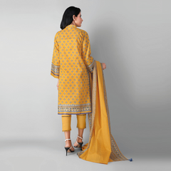 Khaadi Printed 3 Pcs Lawn Suit Yellow