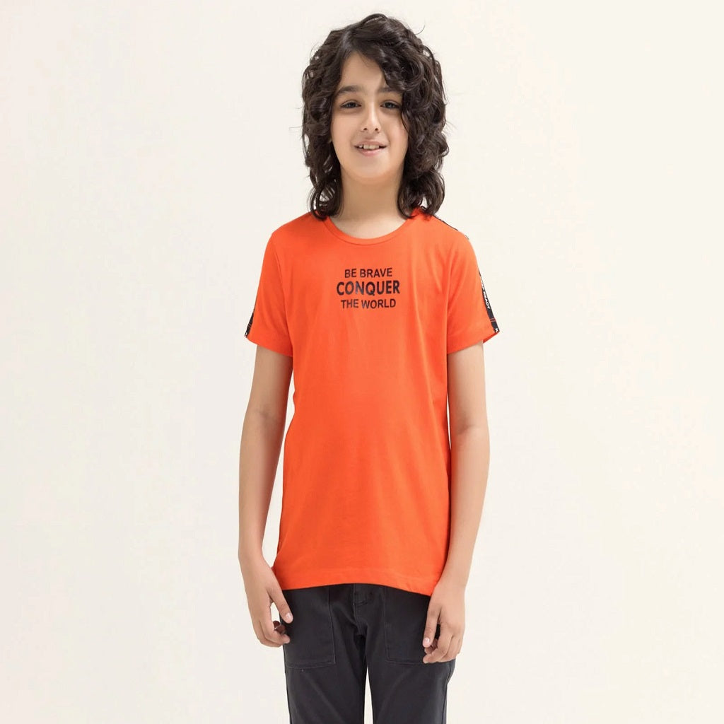 Kids T-Shirt Graphic Orange ( 3-4 Years )