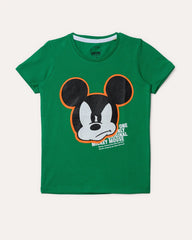 Kids T-Shirt Green Mickey Mouse ( 3-4 Years & 5-6 Years )