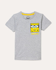 Kids T-Shirt Sponge Bob Grey ( 3-4 Years & 5-6 Years )