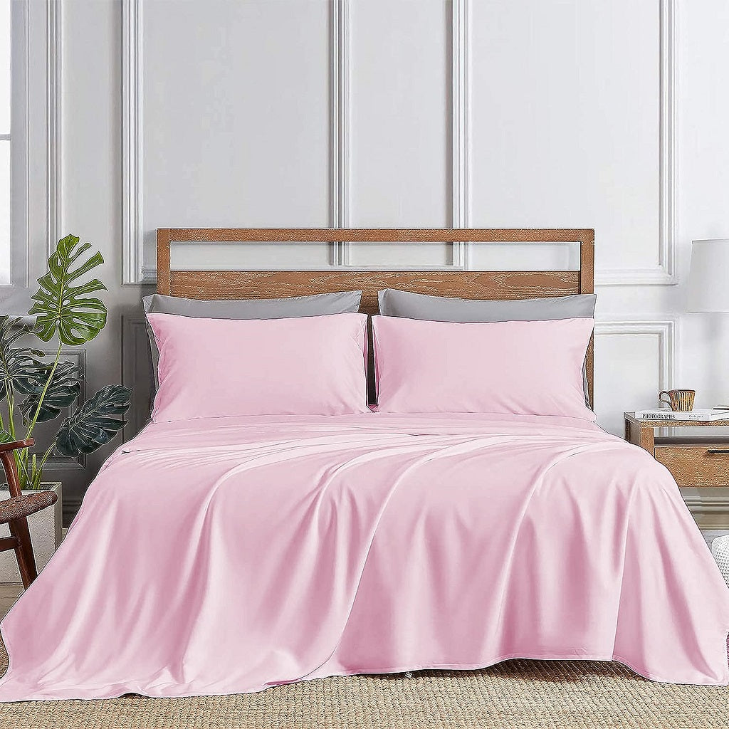 King Size 5 Pcs Bedding Set Pink