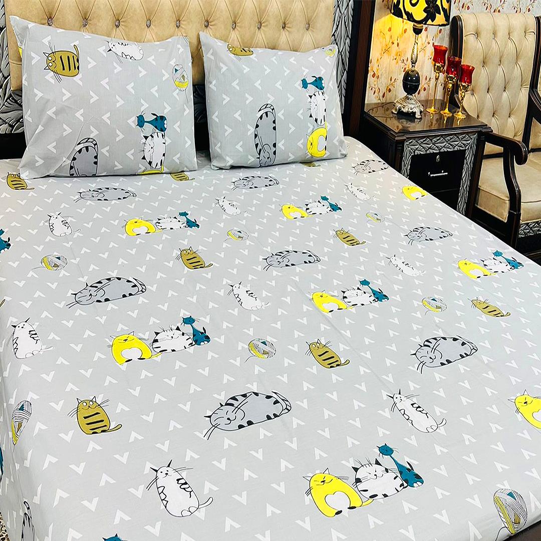 Kitty Grey 3 Pcs Bedding Set