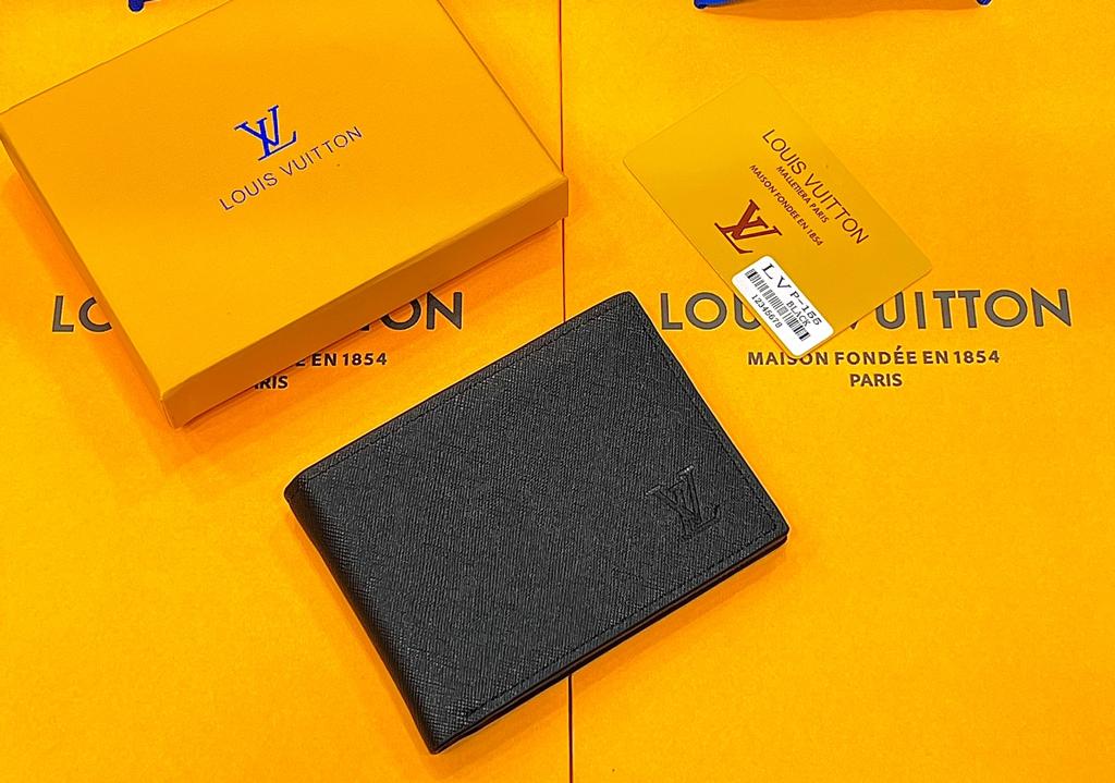 Designer LV Leather Bifold Men Wallet  Black