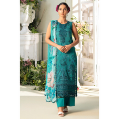 Laila Unstitched Embroided Lawn Suit Green