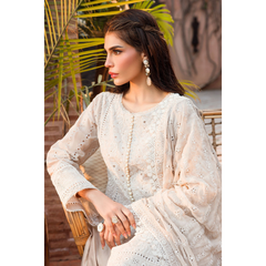 Laila Unstitched Embroided Lawn Suit Peach
