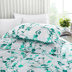 Leaf Green 3 Pcs Bedding Set White