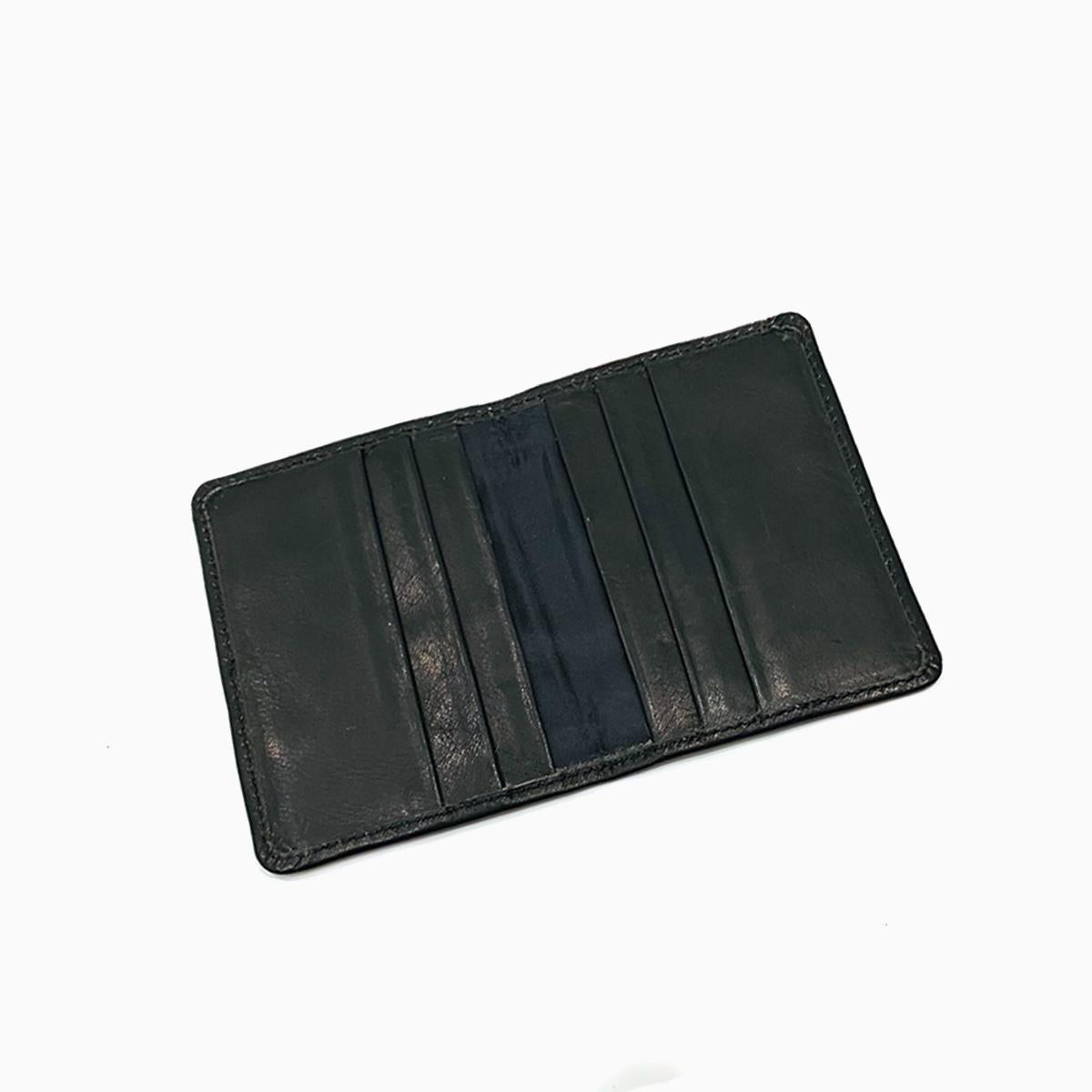 Leather Billfold Card Holder Black