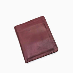 Leather Billfold Card Holder Wallet Maroon