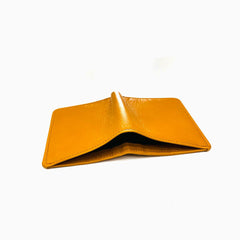 Leather Billfold Card Holder Wallet Mustard