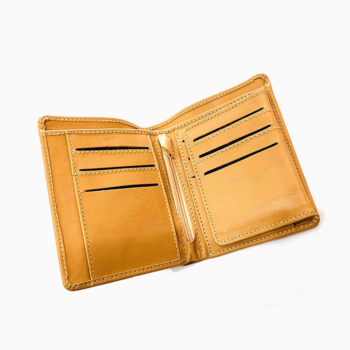 Leather Billfold Wallet Mustard