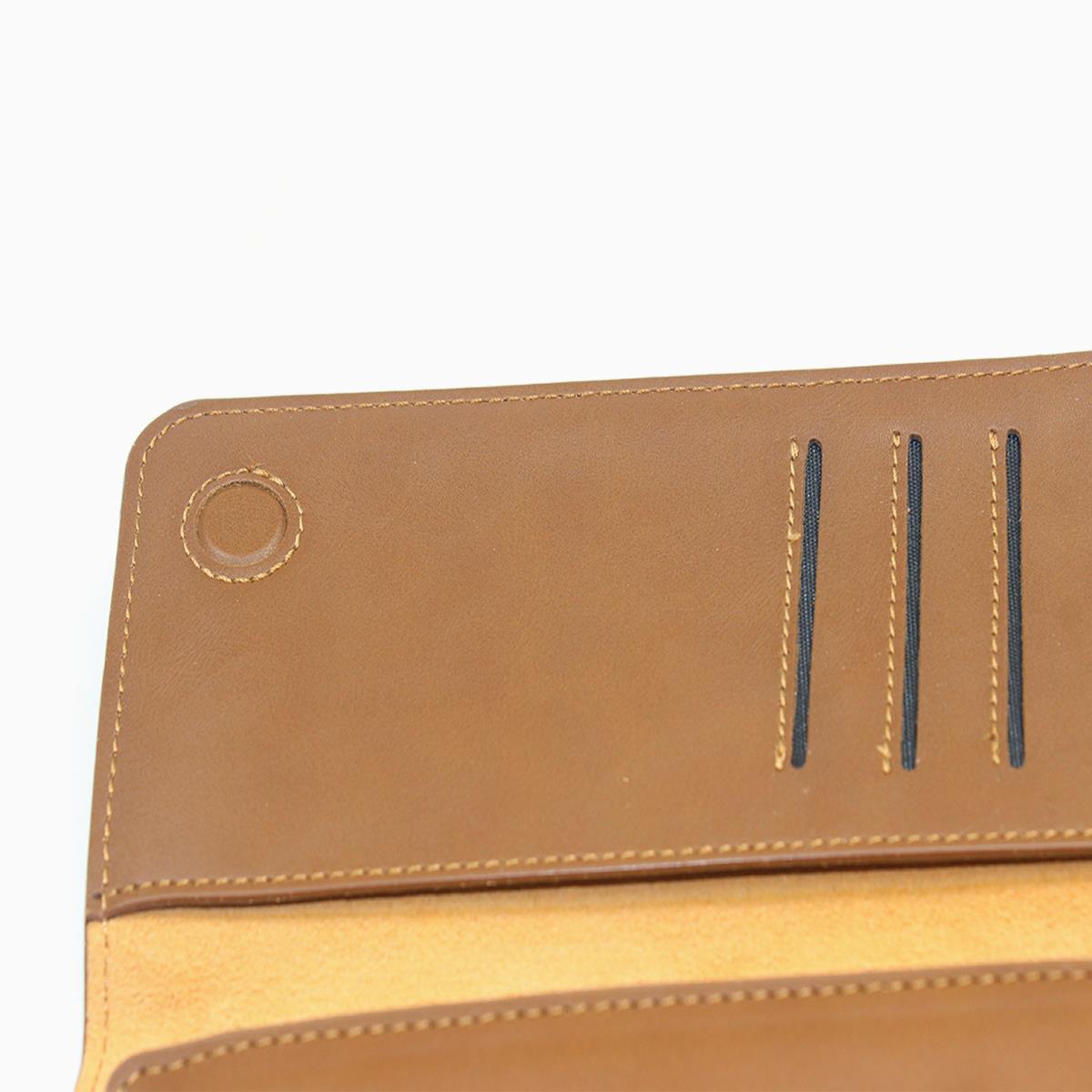 Leather Long Wallet Camel Brown