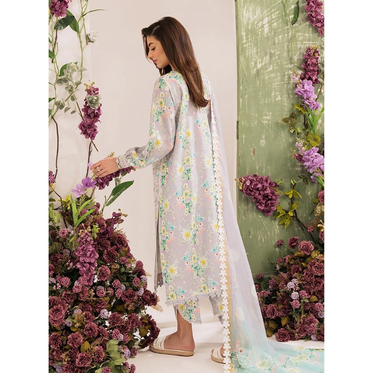 Lily 3 Pcs Embroidered Unstitched Suit Lavender