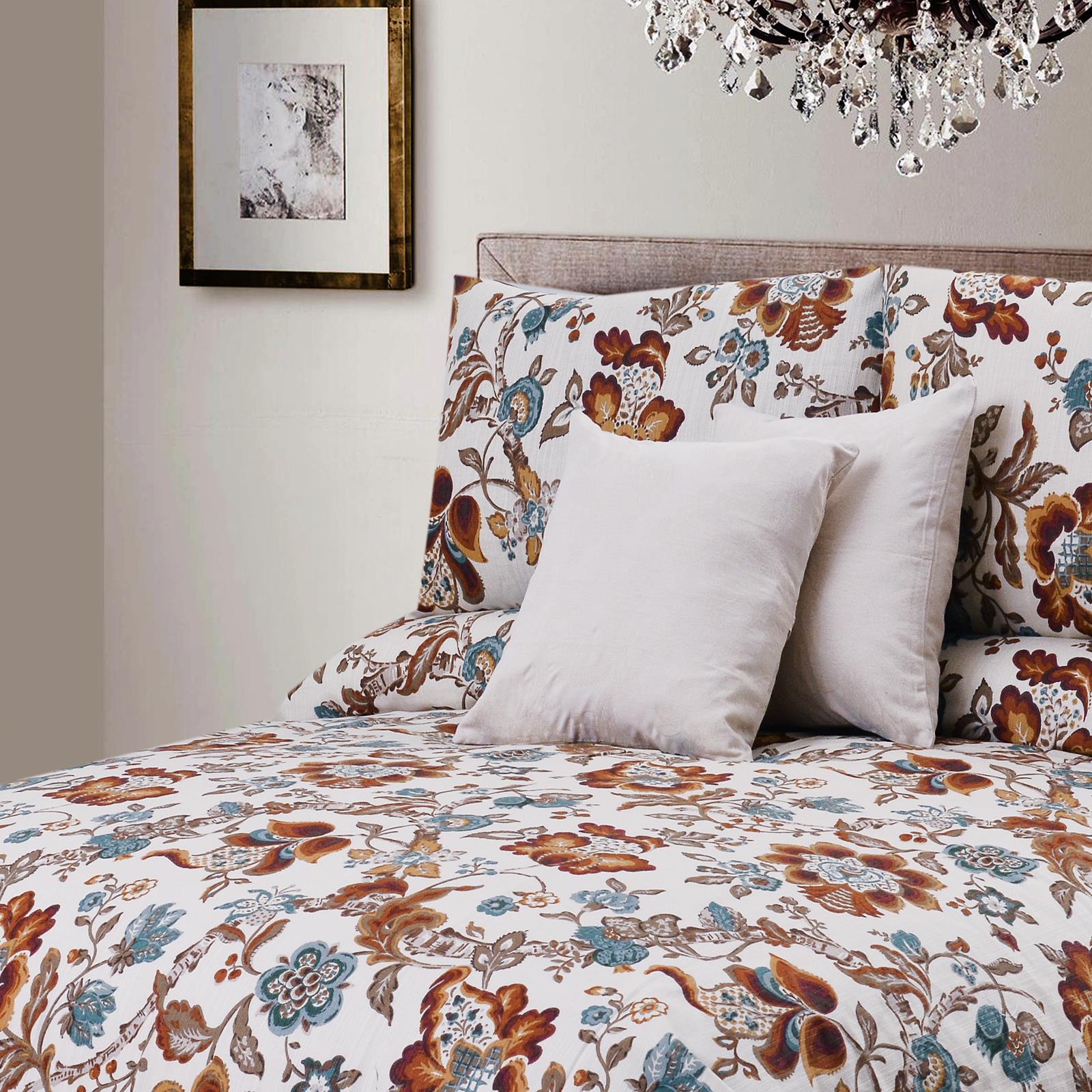 Lorenza Floral 5 Pcs Bedding Set Beige