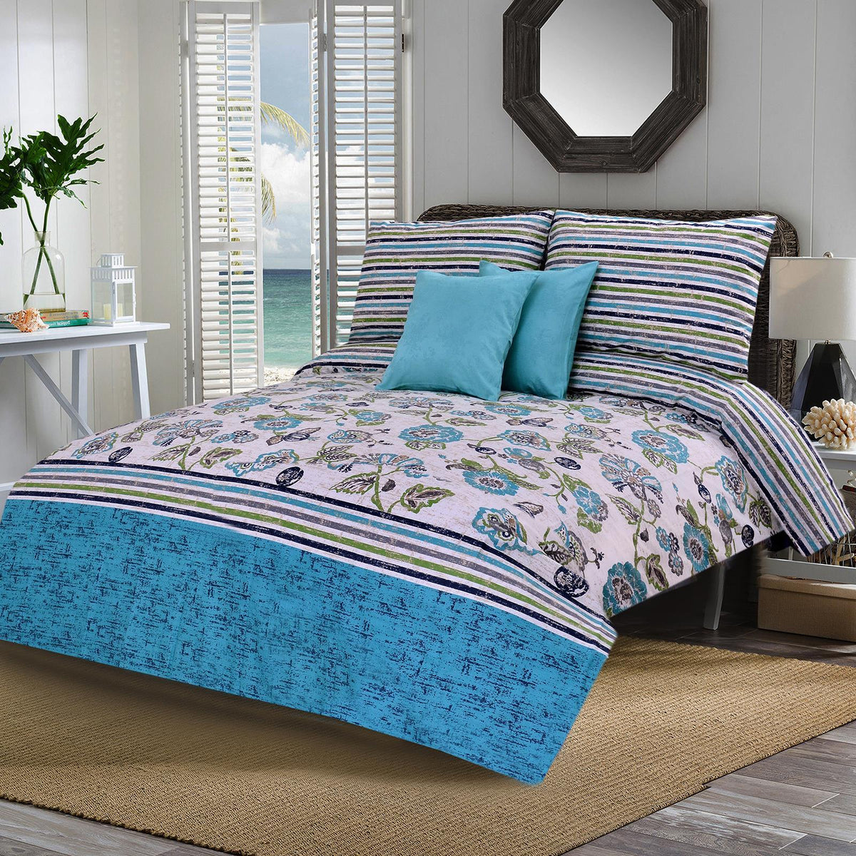 Lorenzo Blue 5 Pcs Bedding Set