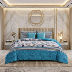 Lorenzo Blue 5 Pcs Bedding Set