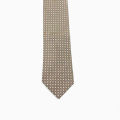 Louis Feraud Silk Neck Tie Brown Polka Dot