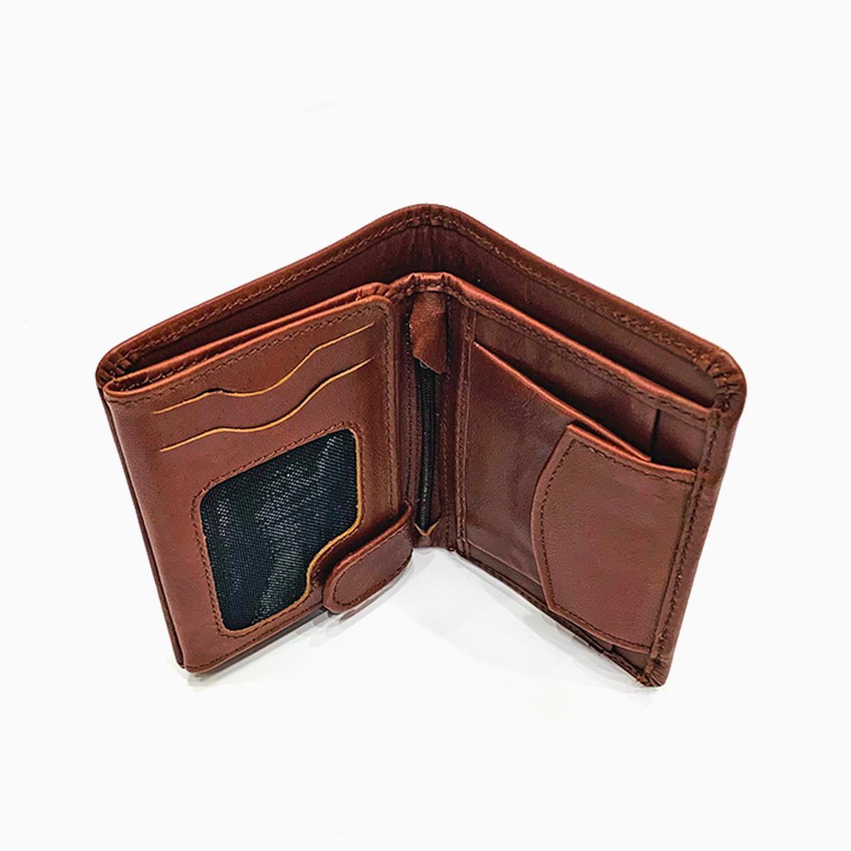 Lukas Leather Billfold Wallet Brown