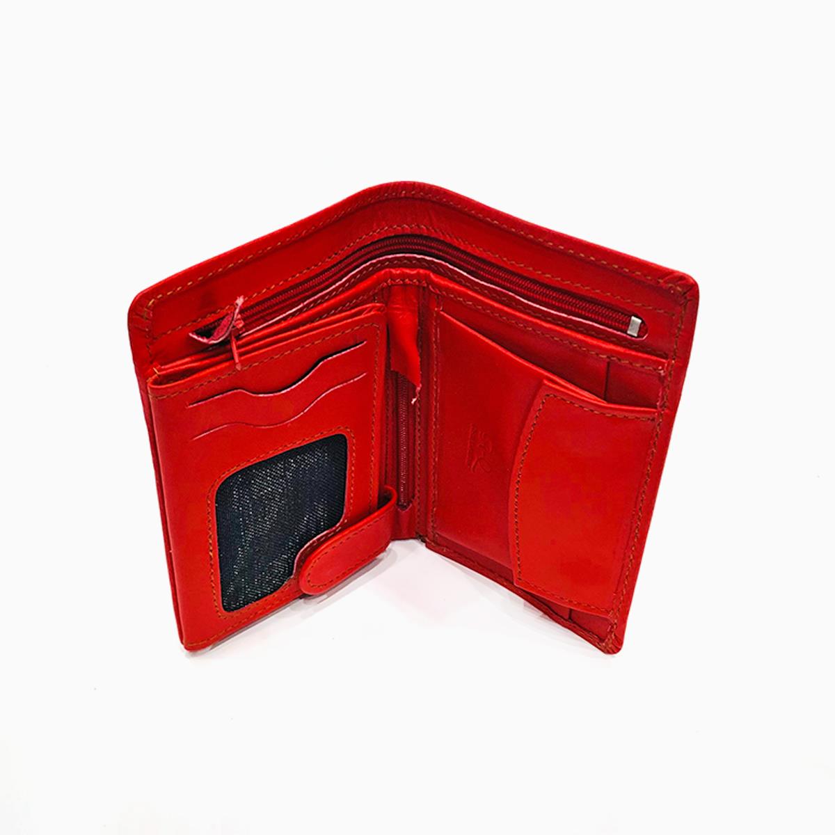 Lukas Leather Billfold Men Wallet Red