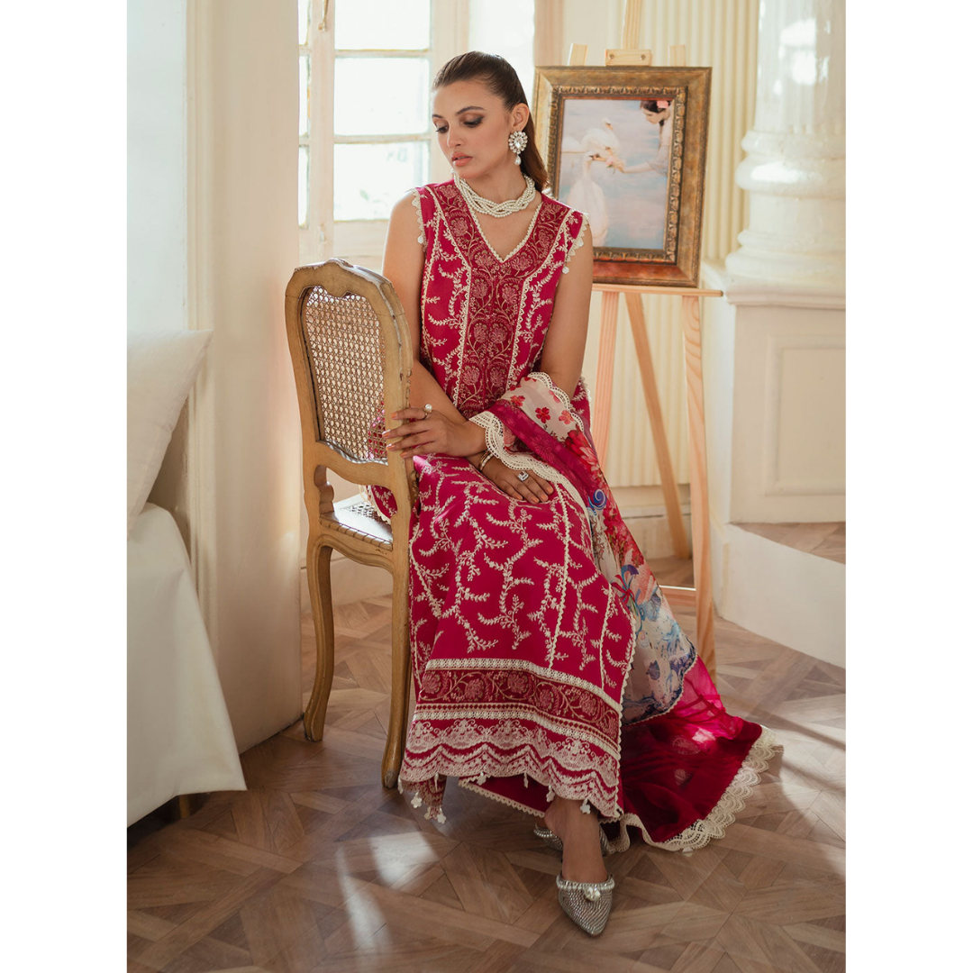 MAWRA 3PC Unstitched Embroidered Suit