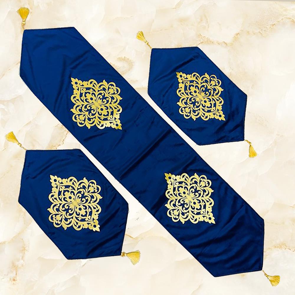 Makaila 3 Pc Table Runner Set Blue