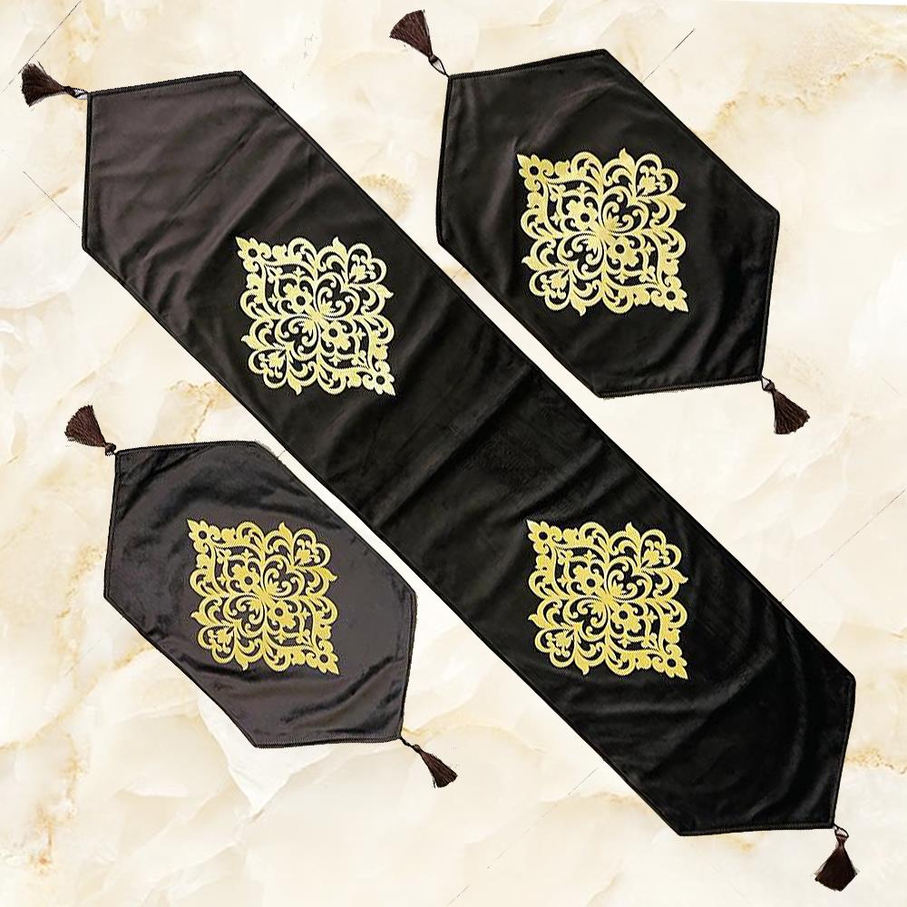 Makaila 3 Pc Table Runner Set Brown