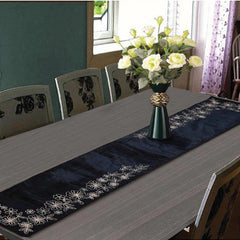 Manara 1 Pcs Embroidered Table Runner Set Black