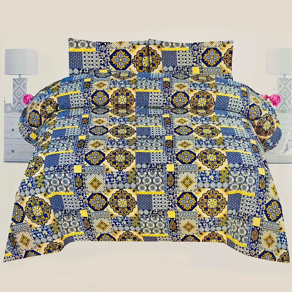 Mandala 3 Pcs Bedding Set Blue