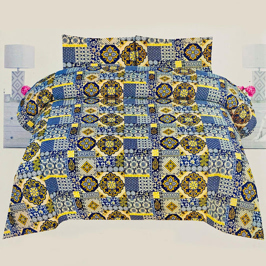 Mandala 3 Pcs Bedding Set Blue 1500