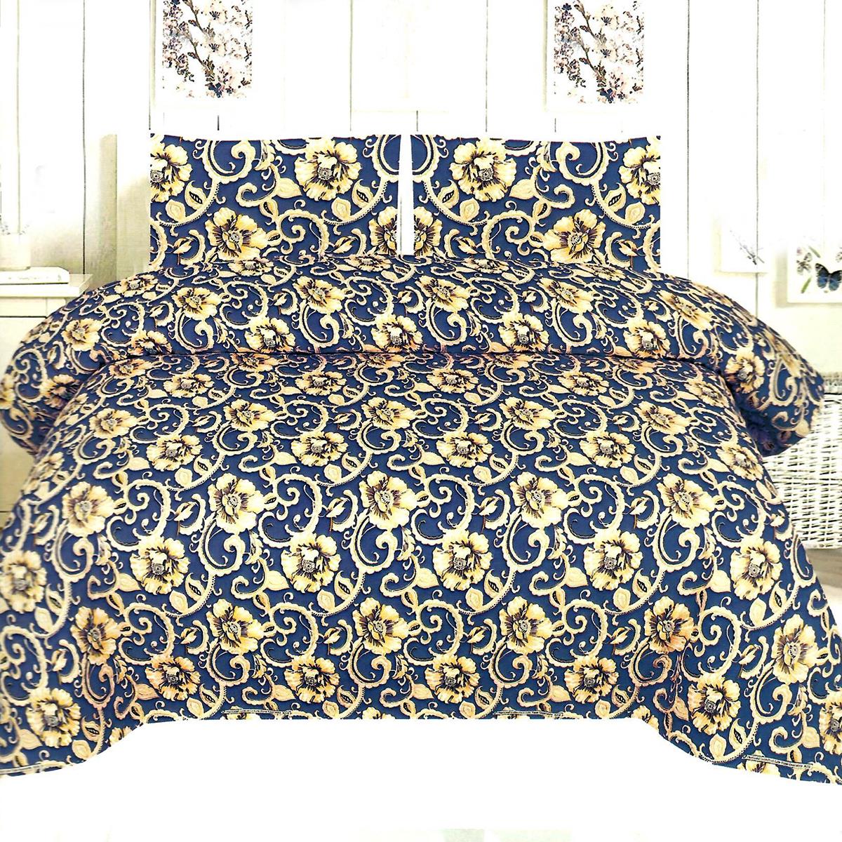 Marco Floral 3 Pcs Bedding Set Blue