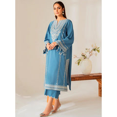 Marwa 2 Pcs Embroidered Stitched Suit Blue