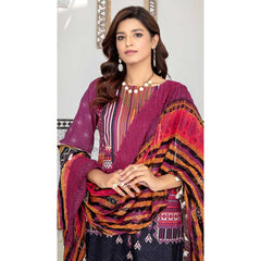 Mashaal 3 Pcs Unstitched Embroidered Lawn Suit Maroon