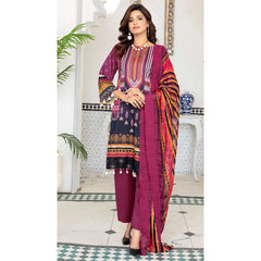 Mashaal 3 Pcs Unstitched Embroidered Lawn Suit Maroon