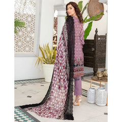 Mashaal 3 Pcs Unstitched Embroidered Lawn Suit Purple